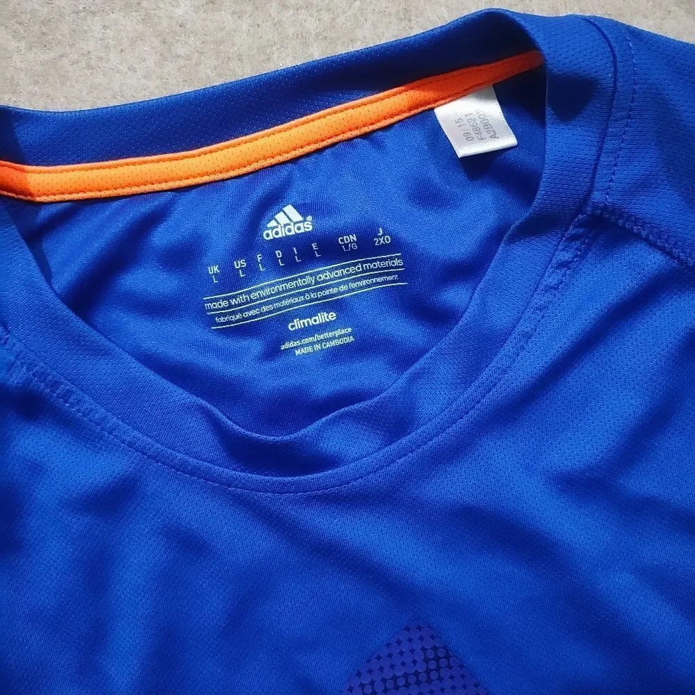 Adidas Climalite Blue Short Sleeve Athletic T-shirt -B